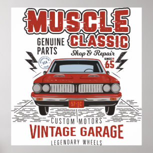 Affiche Voiture Muscle Classique
