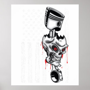 Affiche Voiture Musculaire à Piston Drapeau Américain 6