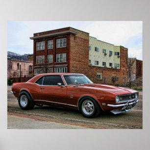 Affiche Voiture musculaire camaro chevy 1968