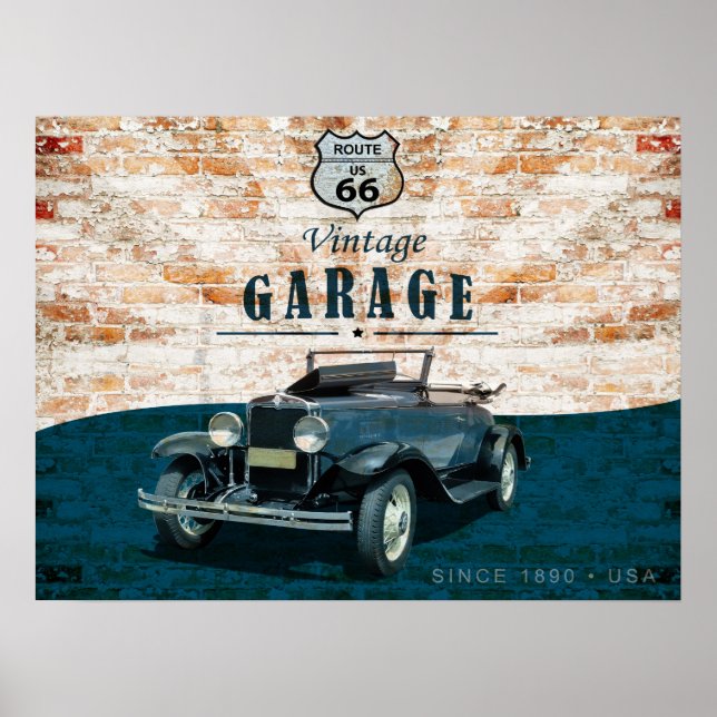 Affiche Voiture Retro Vintage (Devant)