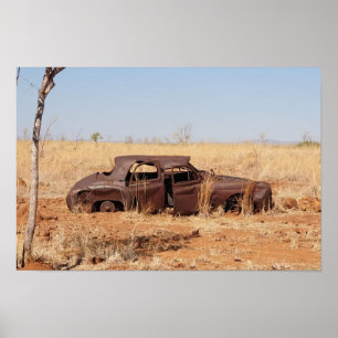 Affiche Voiture Rouillée