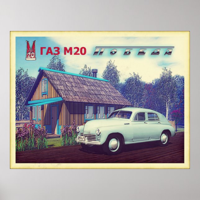 Affiche Voiture Russe Et Dacha (Devant)