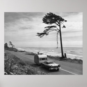 Affiche Voiture tirant la remorque