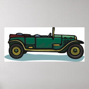 Affiche Voiture verte vintage