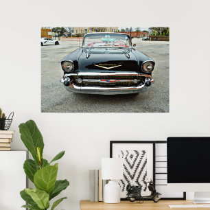 Affiche Voiture vintage classique Black Bel Air