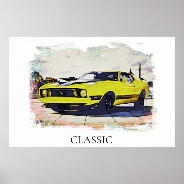 Affiche *~* Voiture Vintage classique de muscle populaire (Devant)