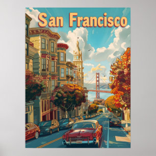 Affiche Voiture Vintage San Francisco
