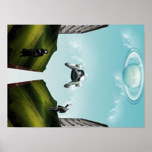 Affiche voiture volante