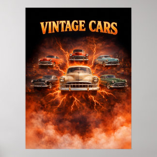 Affiche Voitures Anciennes Art Contrefait