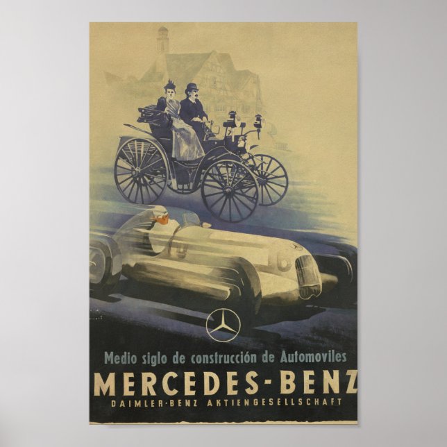 Affiche Voitures anciennes Mercedes-Benz  (Devant)