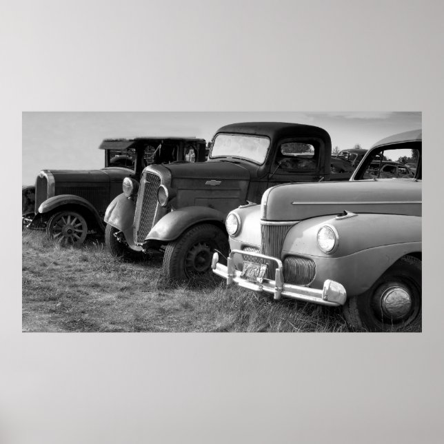 Affiche Voitures et camions vintage (Devant)
