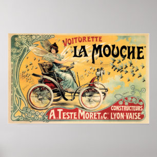 Affiche Voiturette La Mouche Automotive Vintage Ca