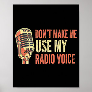 Affiche Voix d'annonceur cool humour vintage Broaasting St