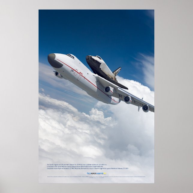 Affiche Vol An-225 Mriya et Navette spatiale Bourane (Devant)
