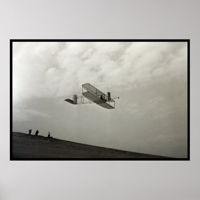 Affiche Vol Aviation De Test De Planeur Frères Wright (Devant)