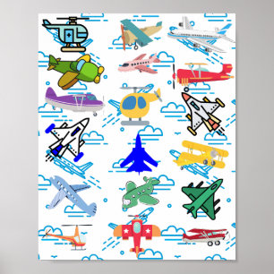 Affiche Vol d'aviation amusant