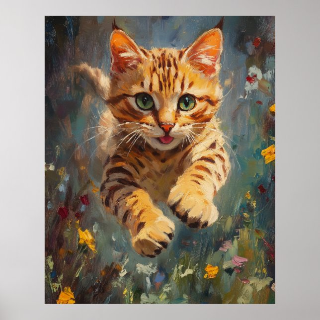 Affiche Vol de félin dans une forêt de feu - Bengal sauteu (Devant)