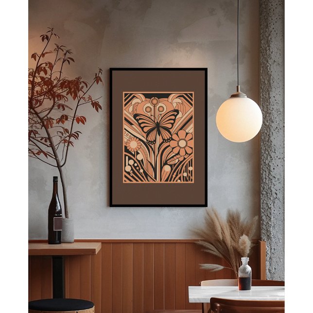 Affiche Vol d'élégance : Un papillon Art Nouveau (Créateur téléchargé)