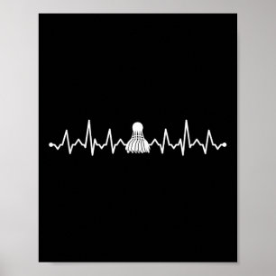 Affiche Volant de Badminton Battement de Coeur Design Cool