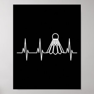 Affiche Volant de badminton battements de coeur