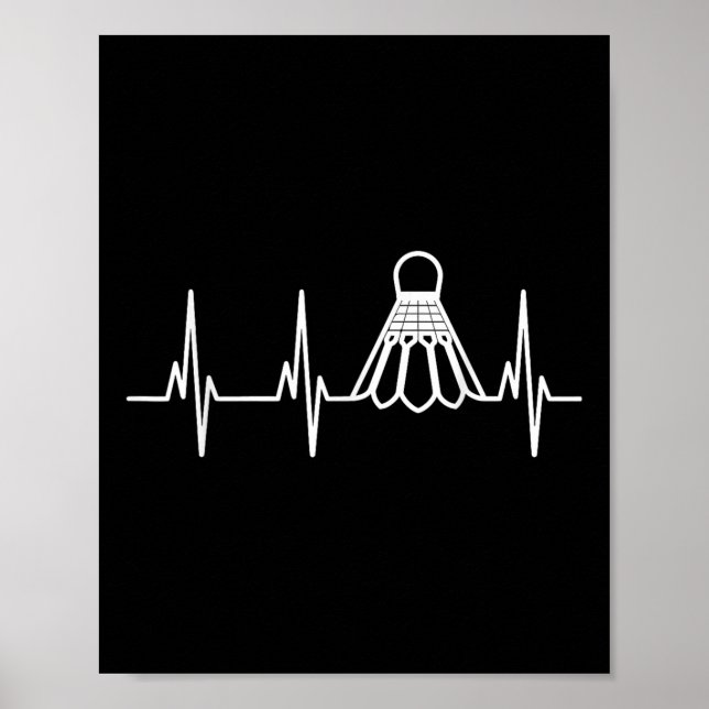 Affiche Volant de badminton battements de coeur  (Devant)