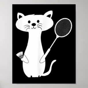 Affiche Volant de badminton Chat Homme Femme Enfants
