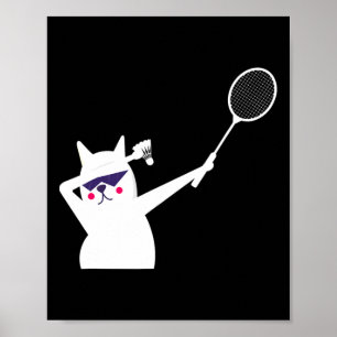 Affiche Volant de badminton Chat Pour Hommes Femmes Enfant