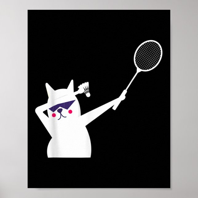 Affiche Volant de badminton Chat Pour Hommes Femmes Enfant (Devant)