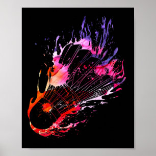 Affiche Volant de badminton coloré