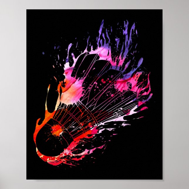Affiche Volant de badminton coloré (Devant)
