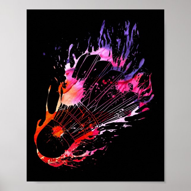 Affiche Volant de badminton coloré (Devant)