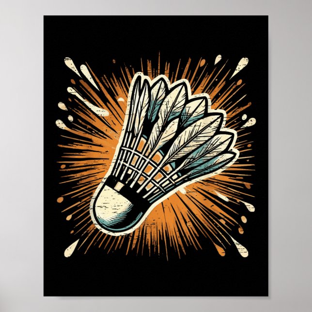 Affiche Volant de badminton d'art Splash (Devant)