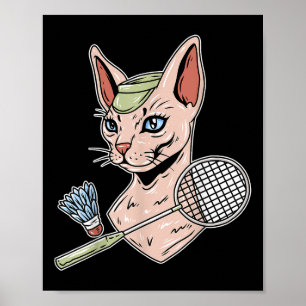 Affiche Volant de badminton drôle pour chat Devon Rex