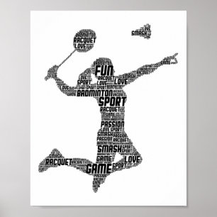 Affiche Volant de badminton femmes filles 