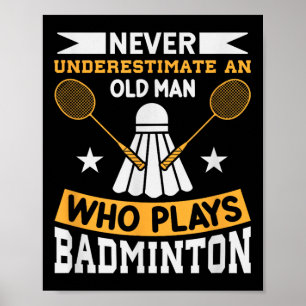 Affiche Volant de badminton Raquette Joueur de badminton