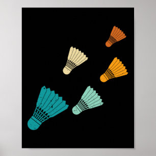 Affiche Volant de badminton rétro