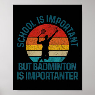 Affiche Volant de Badminton Vintage Citation Cadeau Drôle