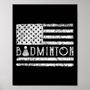 Affiche Volants de badminton américains drapeau américain