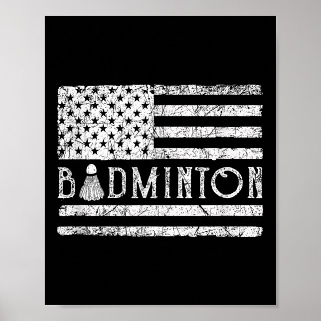 Affiche Volants de badminton américains drapeau américain  (Devant)