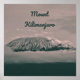 Affiche Volcan de neige du Kilimandjaro en Tanzanie Afriqu