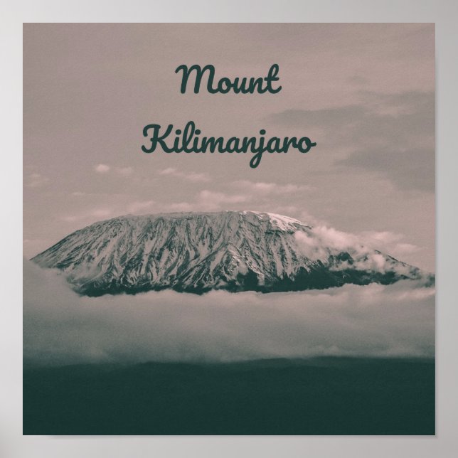 Affiche Volcan de neige du Kilimandjaro en Tanzanie Afriqu (Devant)