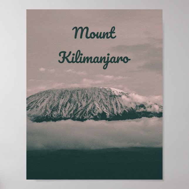 Affiche Volcan de neige du Kilimandjaro en Tanzanie Afriqu (Devant)