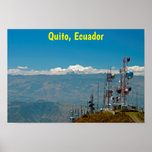 Affiche Volcan et mâts Antisana, Quito, Equateur