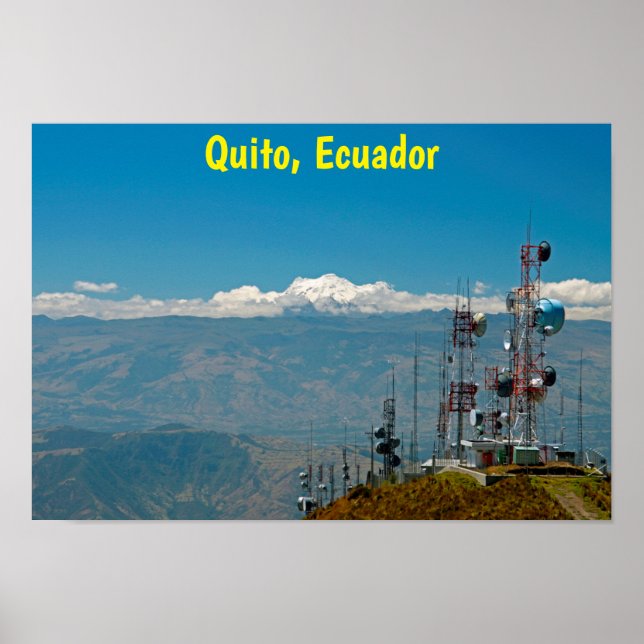Affiche Volcan et mâts Antisana, Quito, Equateur (Devant)