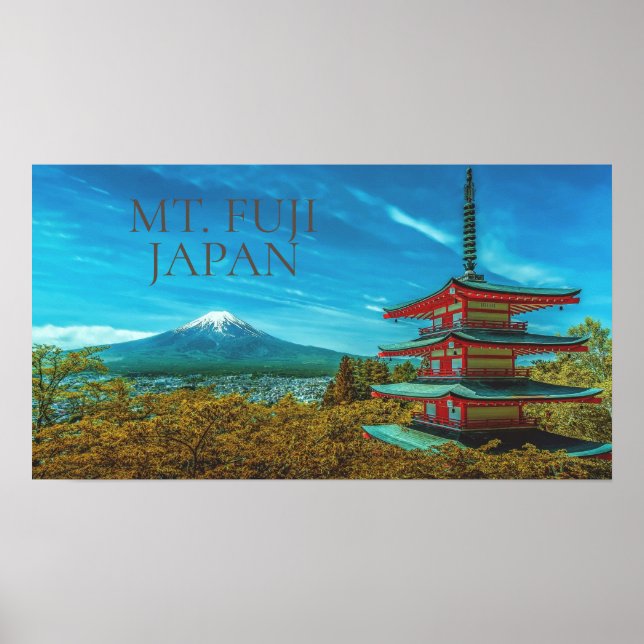 Affiche Volcan Mt. Fuji Japon Pagode (Devant)