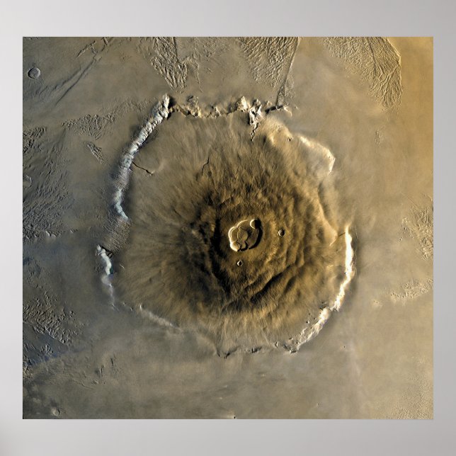 Affiche Volcan Olympus Mons sur Mars (Devant)