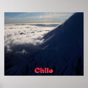 Affiche Volcan Osorno vu du ciel, Chili