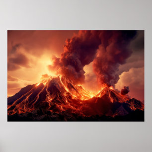 Affiche Volcano Nature Force déclencher une catastrophe te