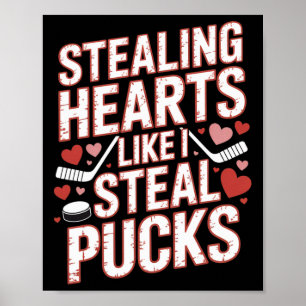 Affiche Voler des cœurs comme je vole des rondelles Hockey