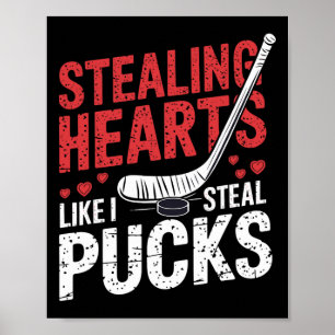Affiche Voler des cœurs de hockey comme je vole une Valent